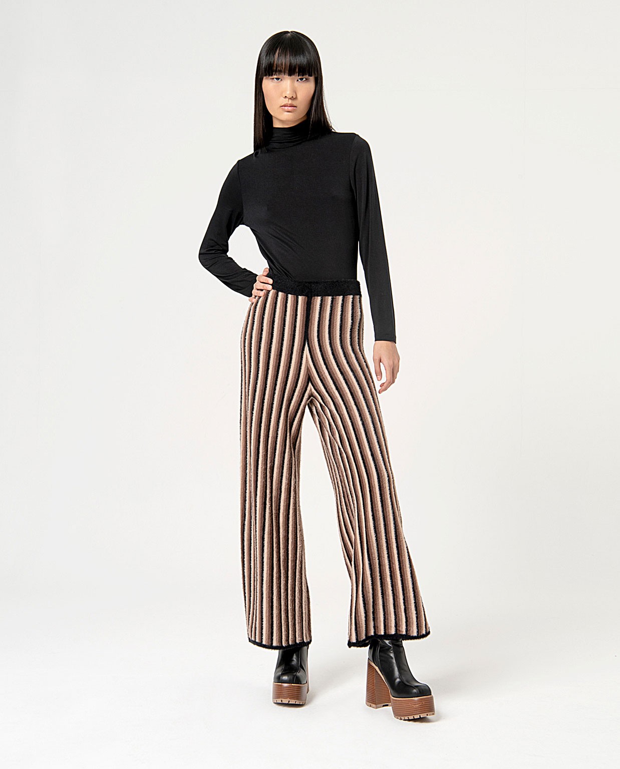 Brushed elastic long pants Nu