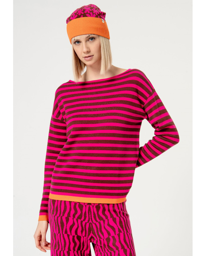 Striped jacquard sweater...