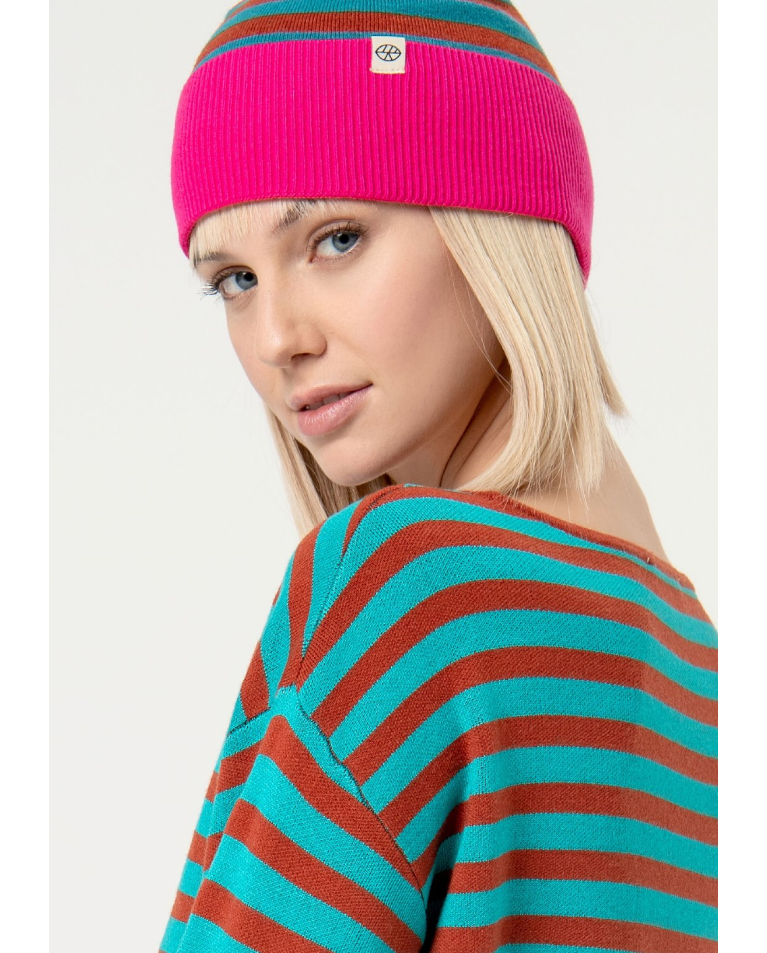 Striped jacquard sweater Turquoise