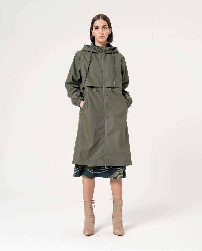 Parka imperméable avec doublure polaire Khaki