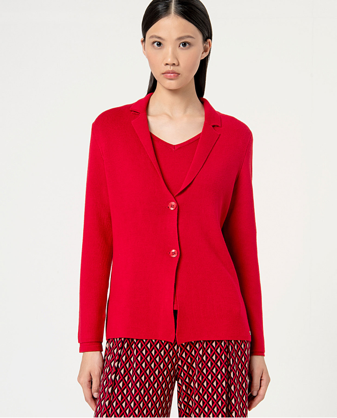 Blazer en tricot extensible Rouge