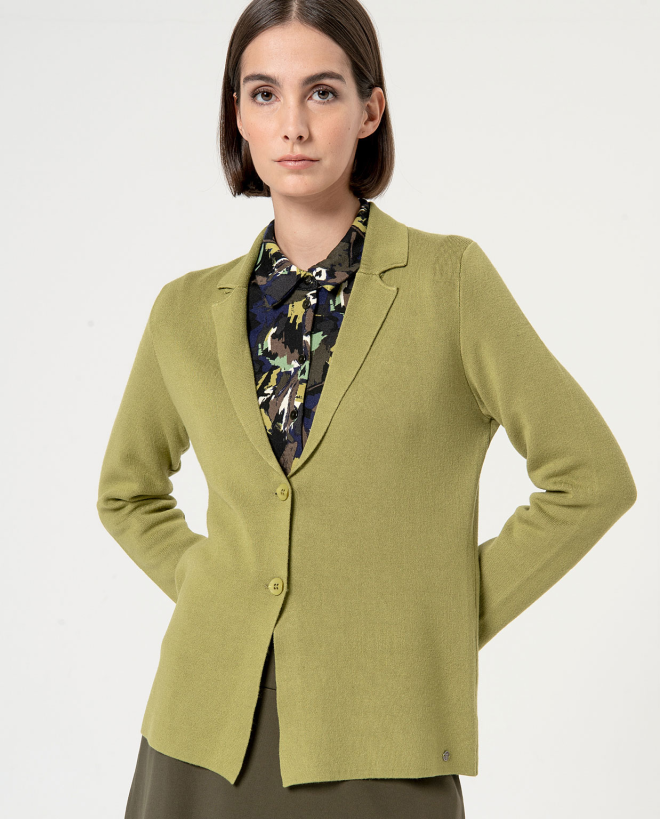 Blazer en tricot extensible Khaki