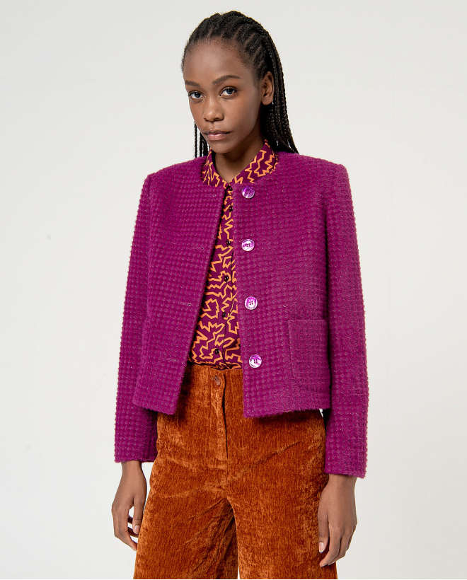 Structure lined jacket Purple