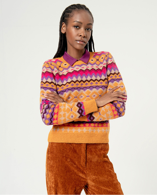 Jacquard jacquard sweater...