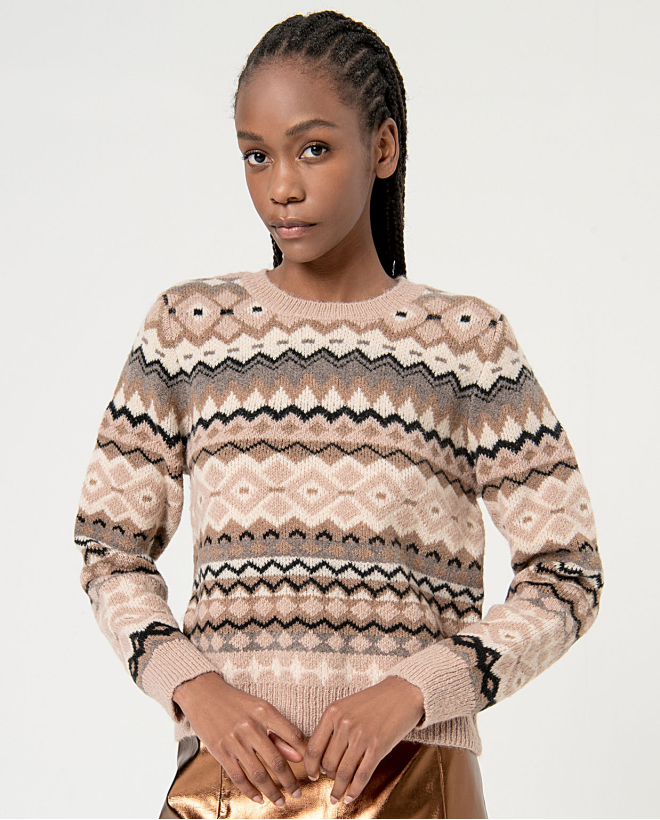 Jacquard jacquard sweater Stone