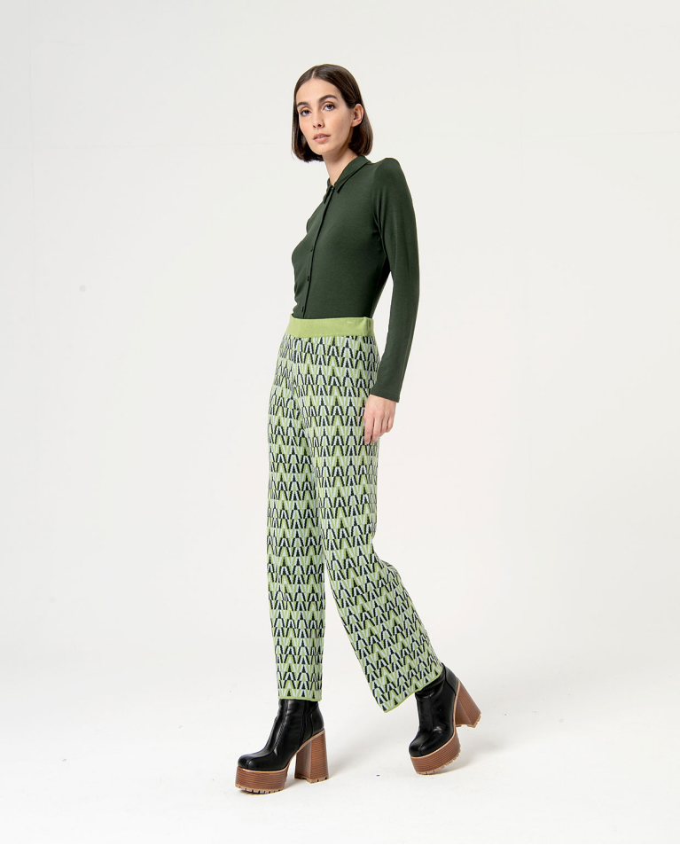 Stretch jacquard stretch jacquard pants Multi