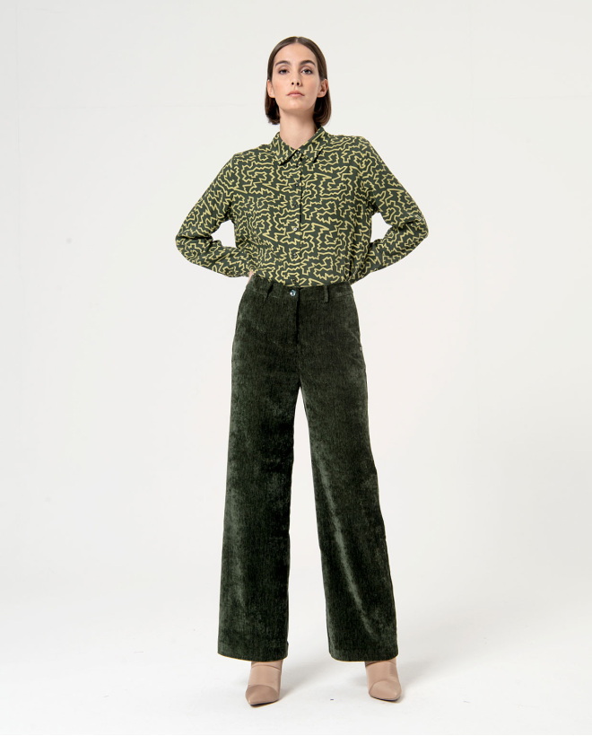 Wide leg plain velvet pants...