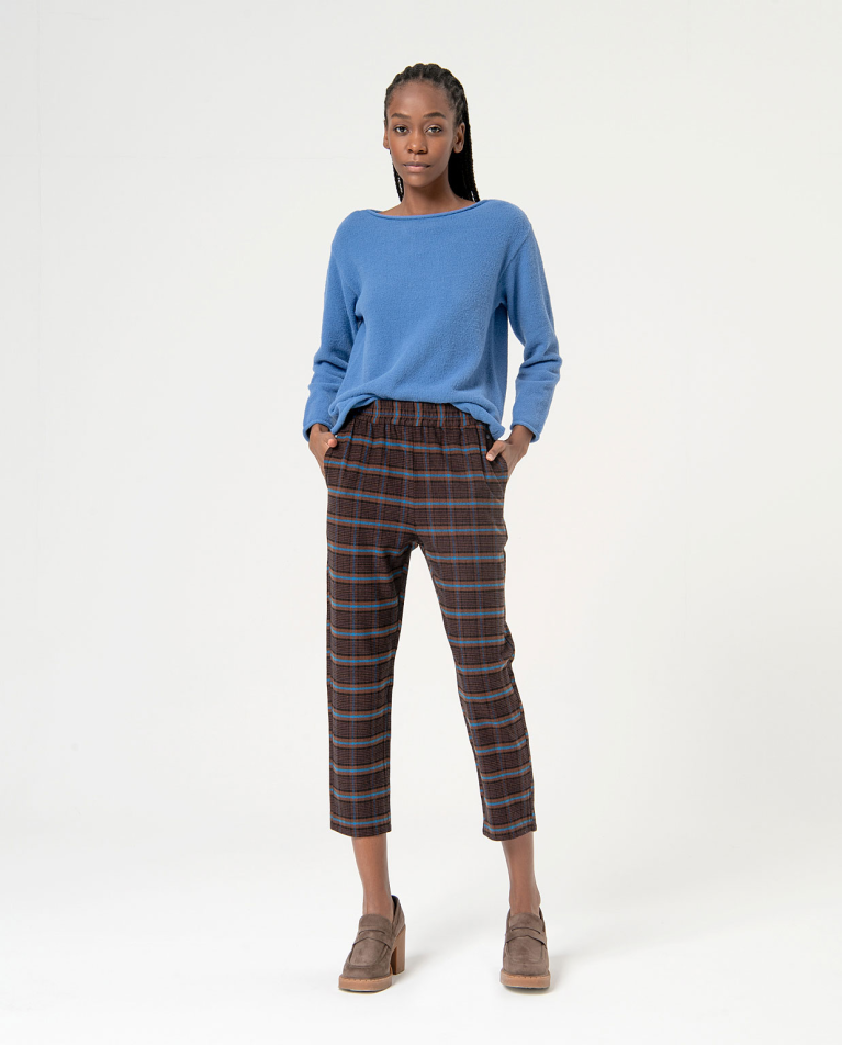 Pantalon jogger stretch imprimé Marron