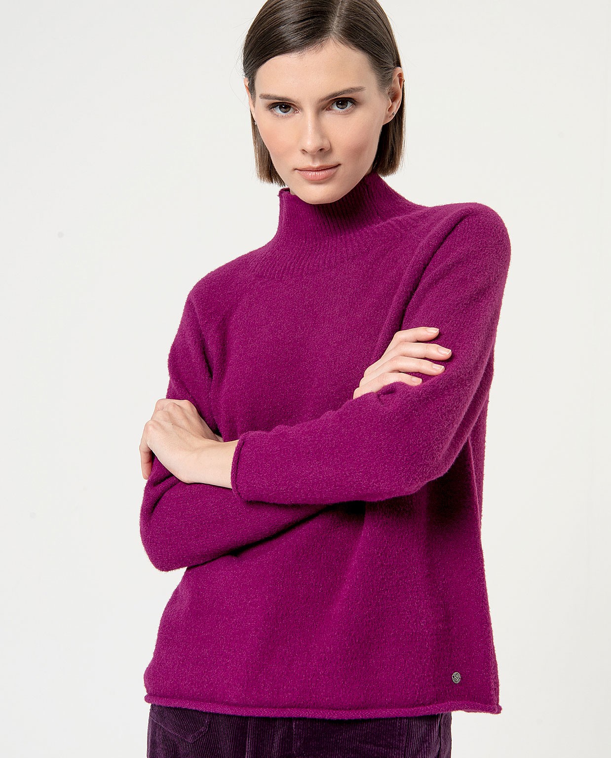 Knitted sweater turtleneck Purple