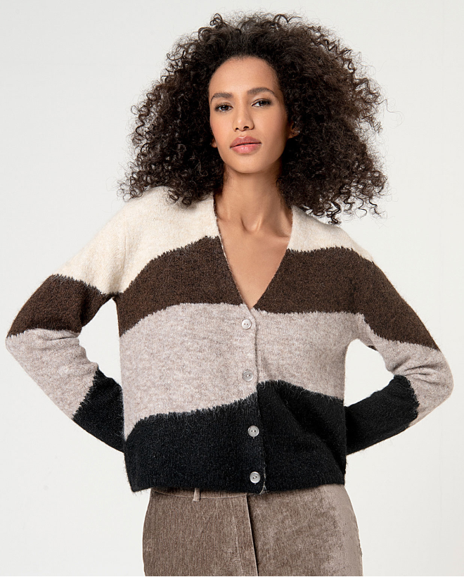 Cardigan court en tricot...