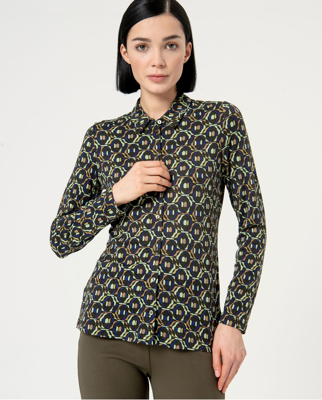 Printed long sleeve elastic...