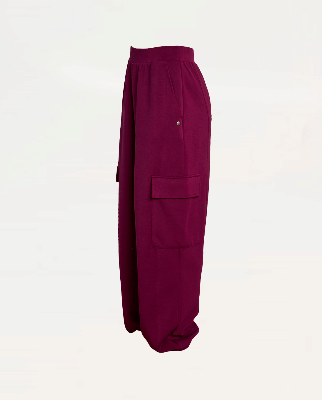 Pantalon cargo élastique uni Violet