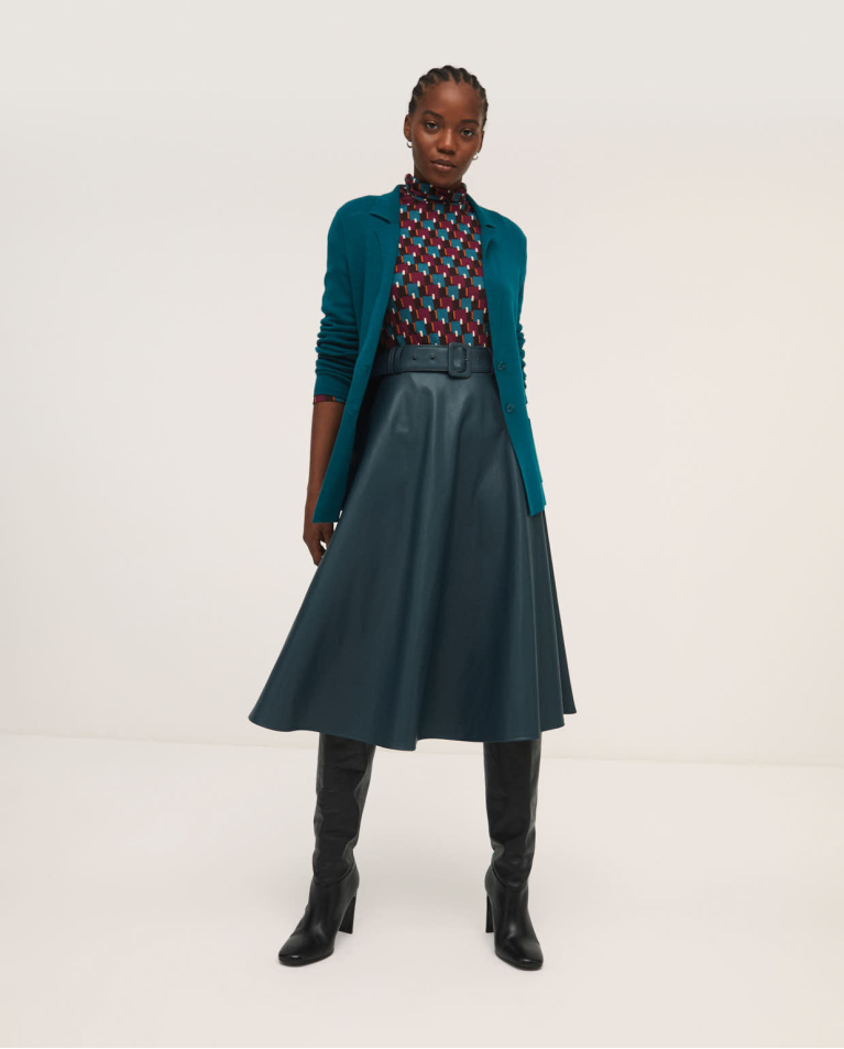 Evasée skirt Petrol blue