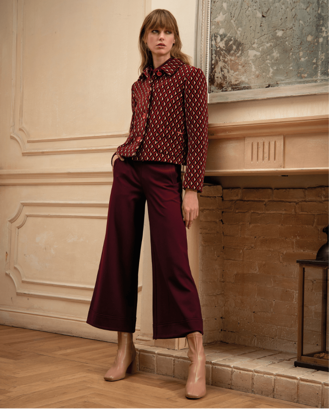 Veste en jacquard imprimé Rouge