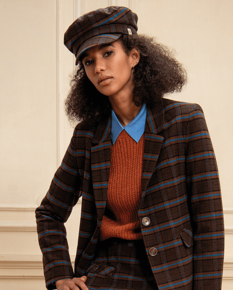 Blazer élastique imprimé Marron