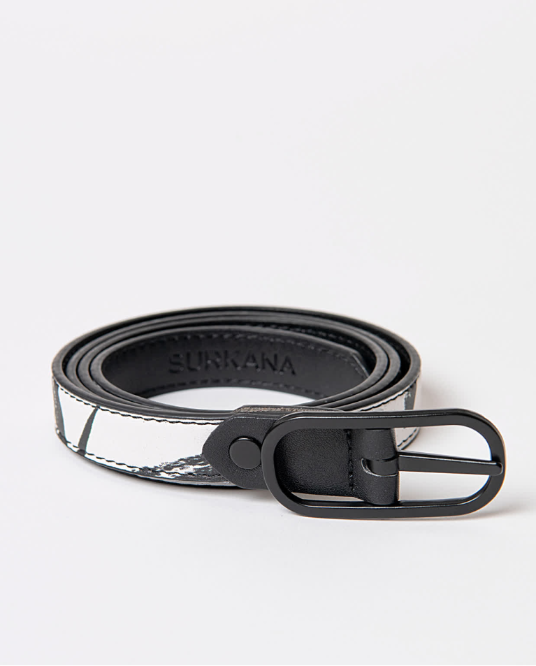 Ceinture fine réversible Noir