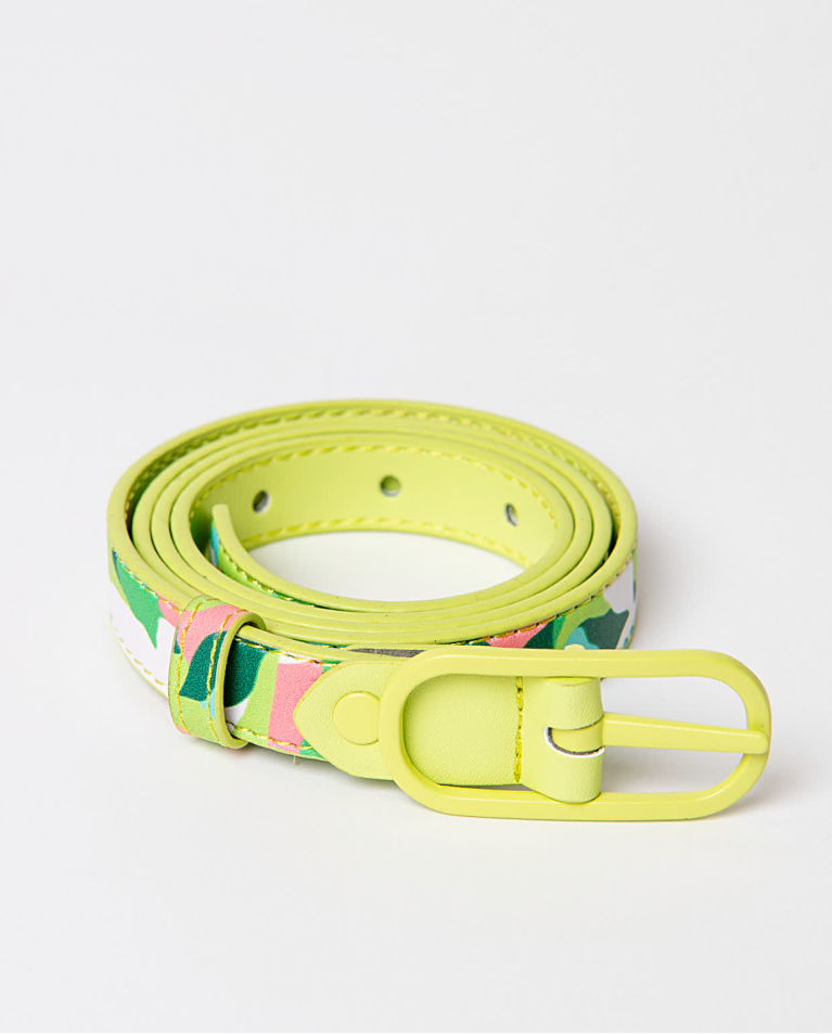 Ceinture fine réversible Vert