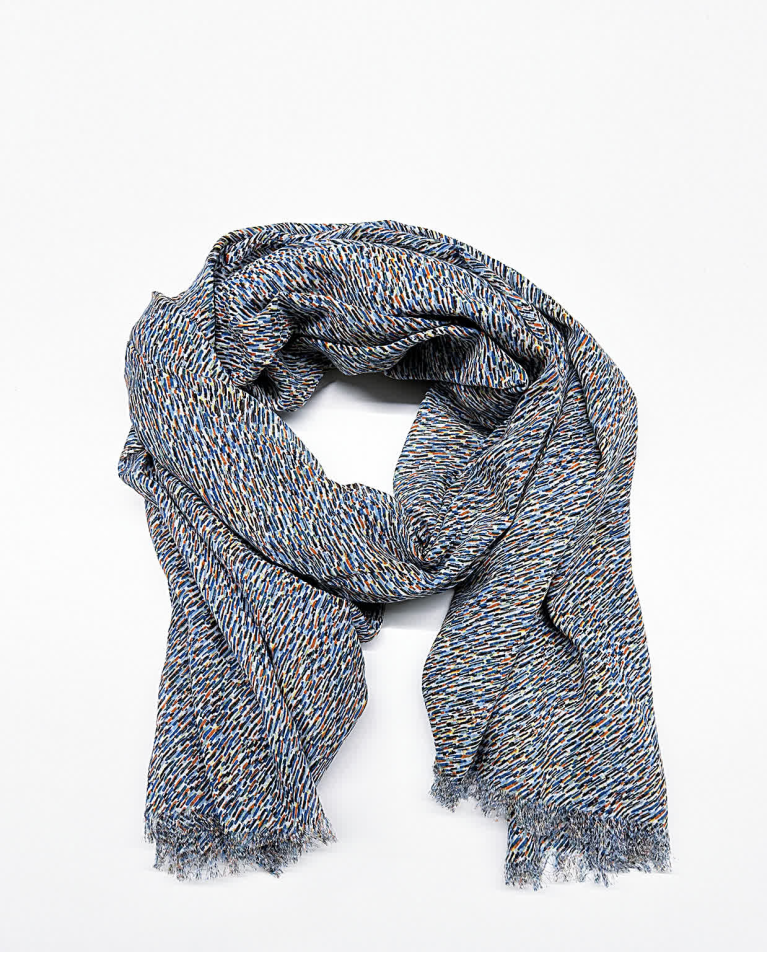 Foulard à imprimé en coton Bleu