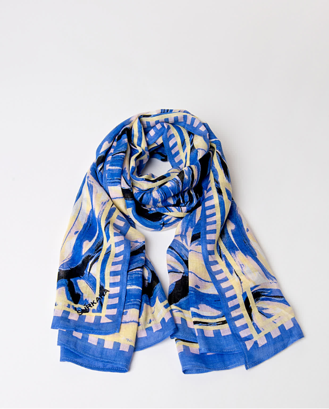 Foulard à imprimé Bleu