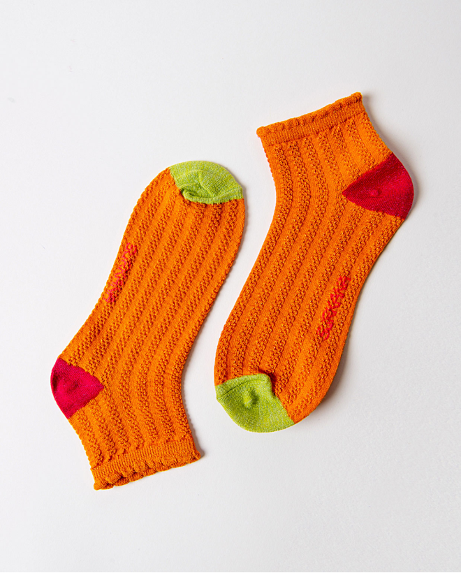 Chaussettes courtes en lurex Orange