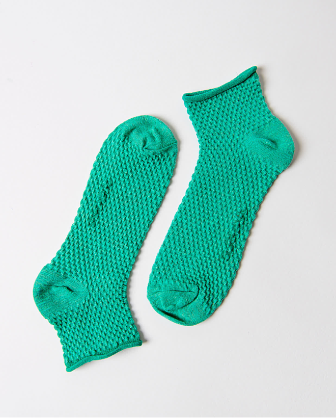 Chaussettes courtes en lurex Turquoise