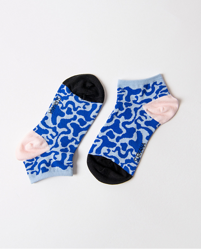 Chaussettes courtes jacquard Bleu