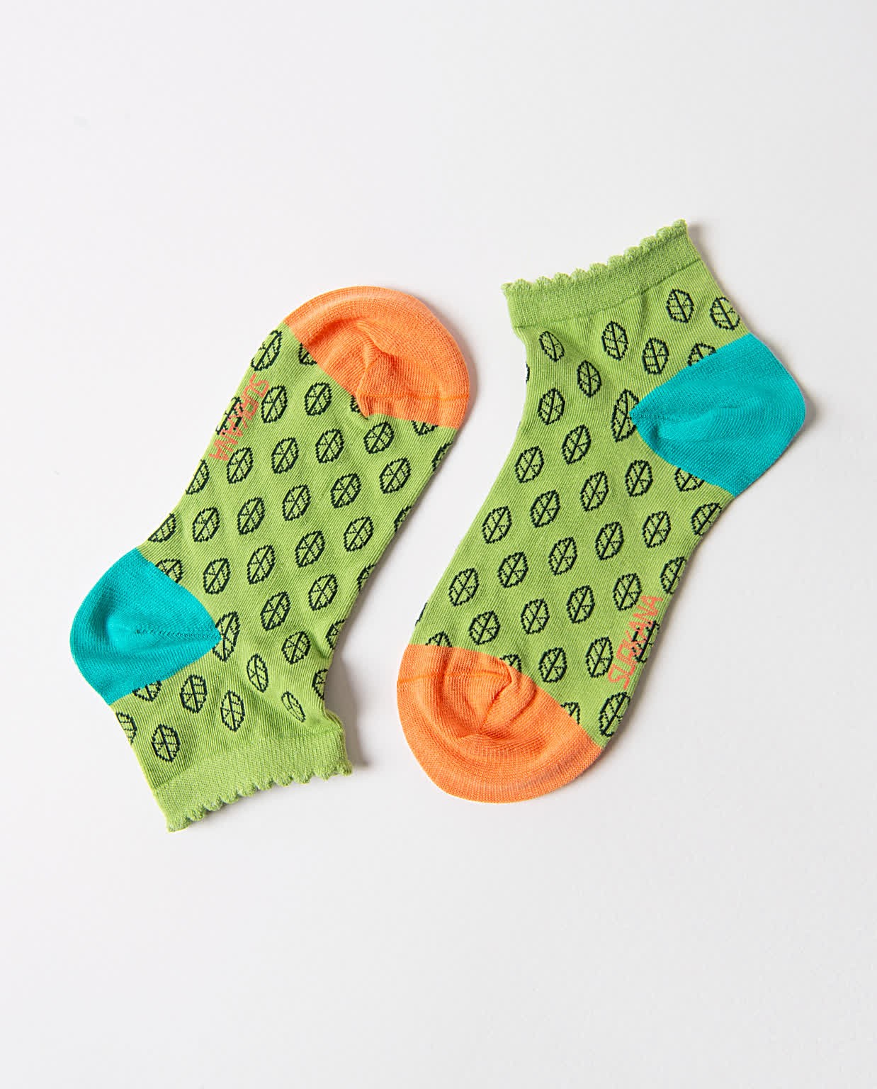 Chaussettes courtes jacquard Vert acide