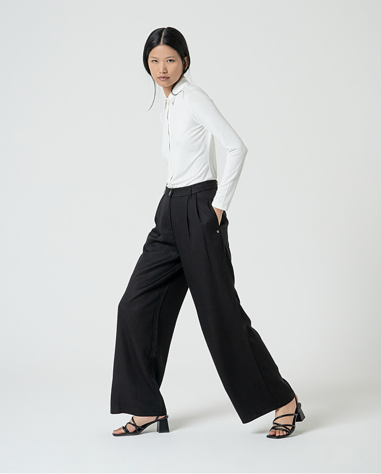 Pantalon tailleur uni Noir