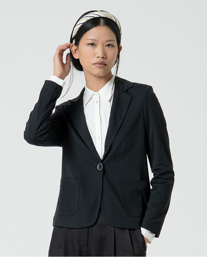 Blazer croisé uni Noir