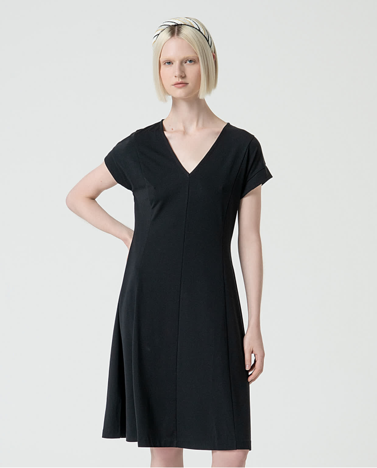 Robe élastique basique unie Noir