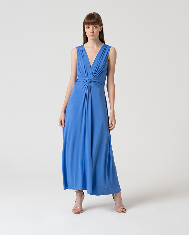 Robe élastique avec nœud sur le devant Bleu