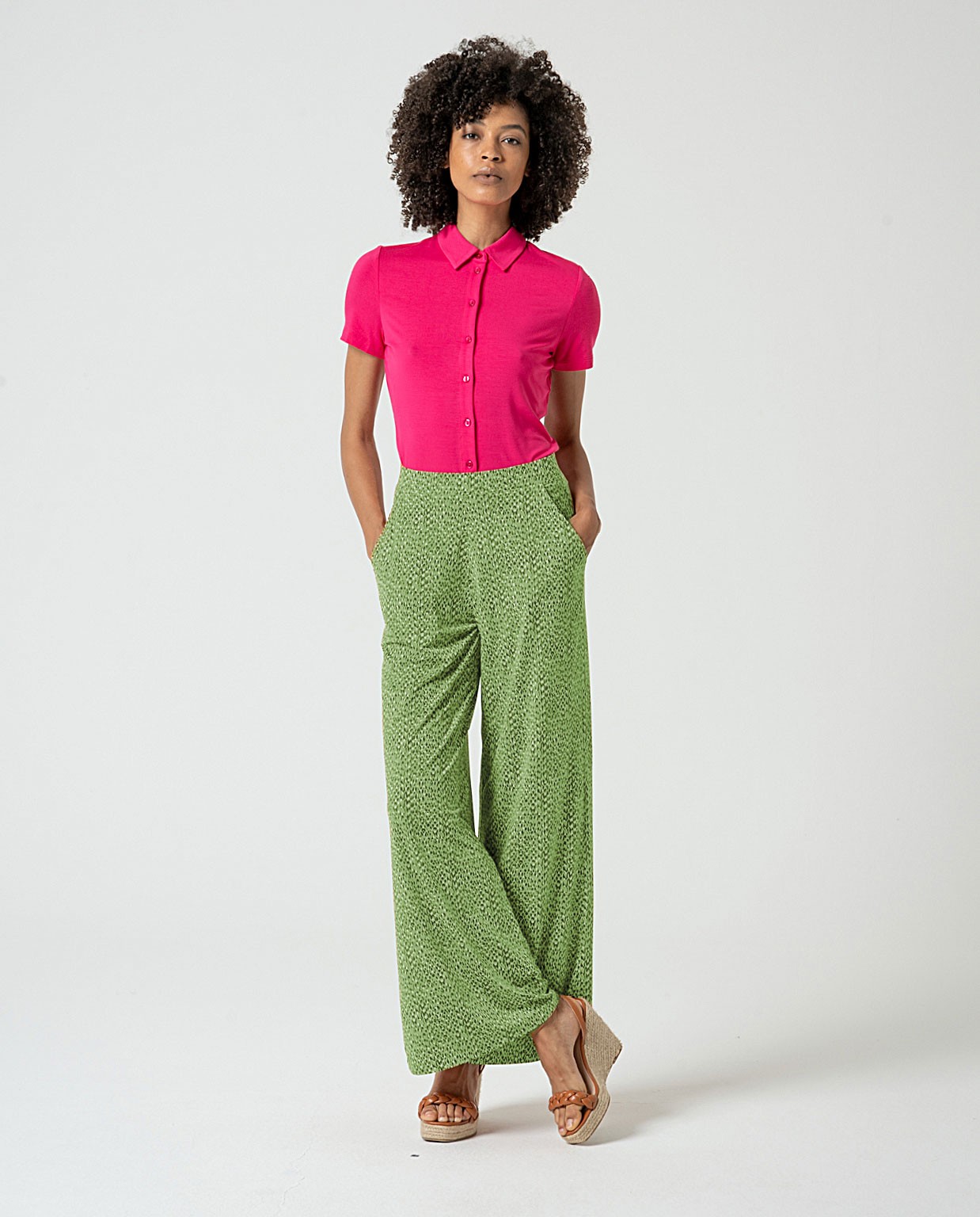 Pantalon élastique fluide Vert acide