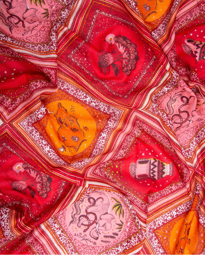 Echarpe sarong à imprimé Rouge