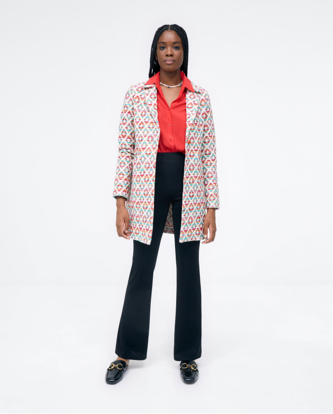 Blazer de longueur 3 4 avec...