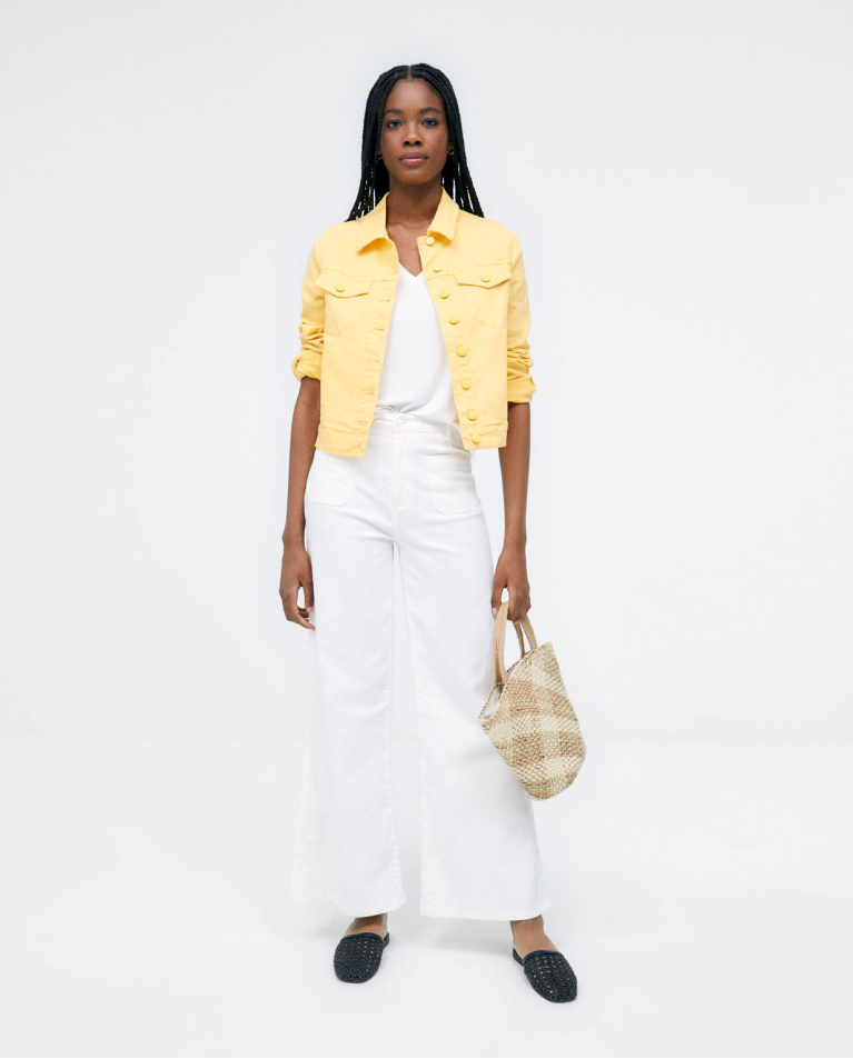 Veste en jean avec poches. Lisa Jaune