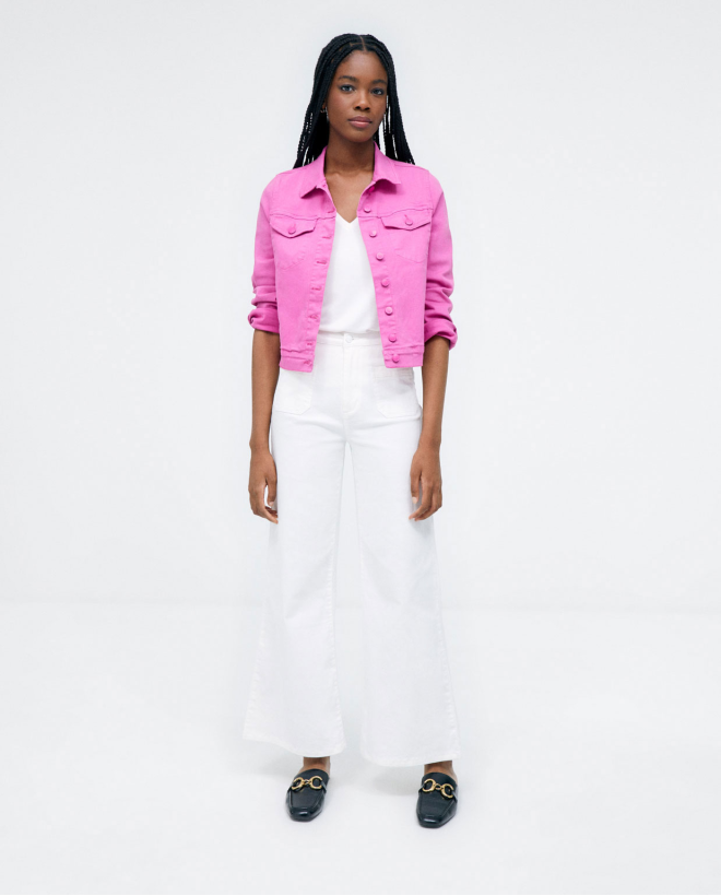 Pantalon long en denim avec...