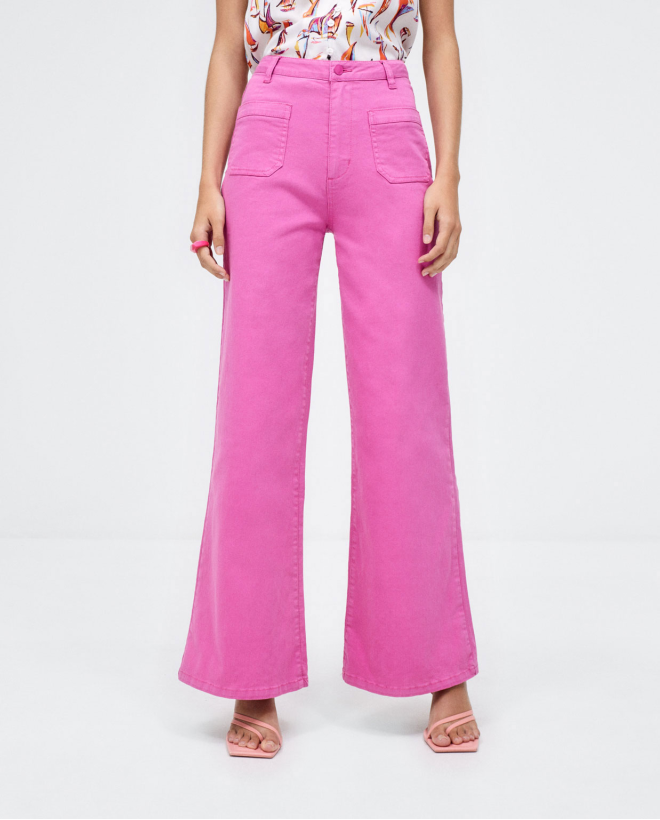 Pantalon long en denim avec...