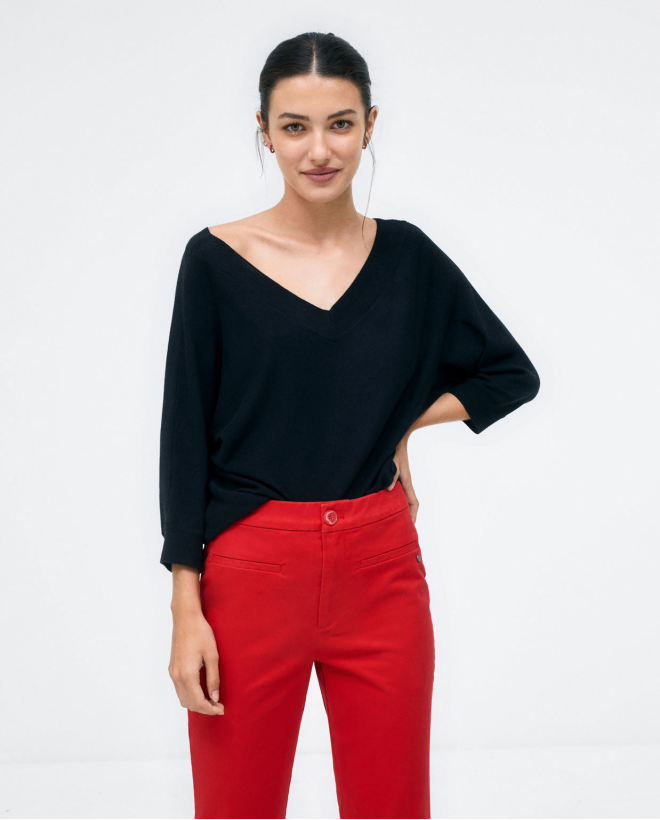 Long bell bottom trousers....