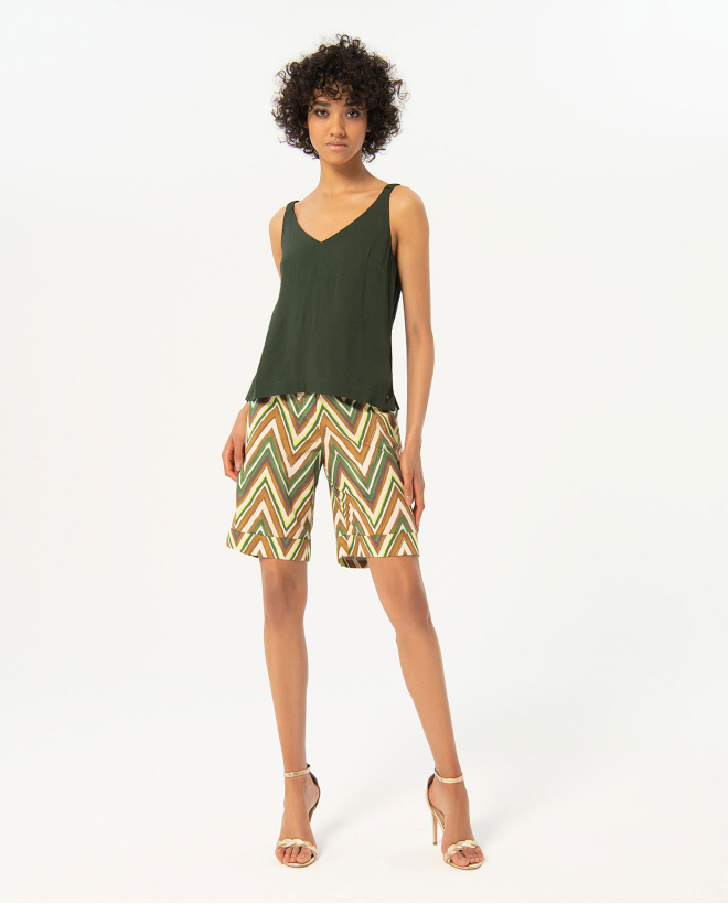 Débardeur en crêpe uni Khaki