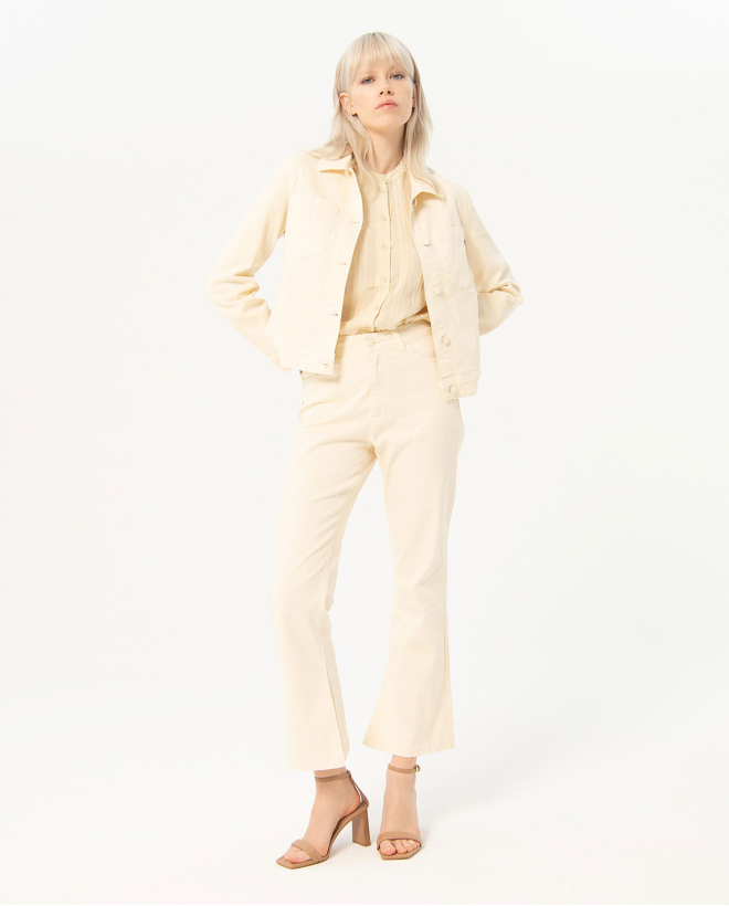Veste en jean colorée Écru