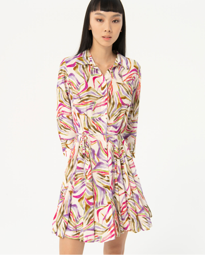 Printed short shirt dress Multi