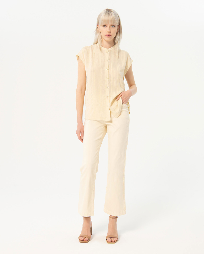 Chemisier large texturé Beige