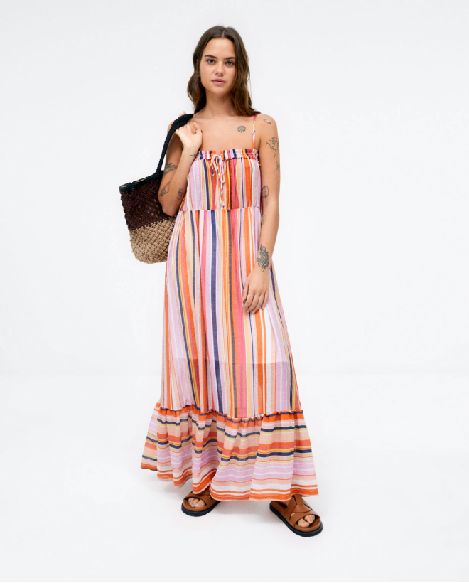 Long dress with straps and...
