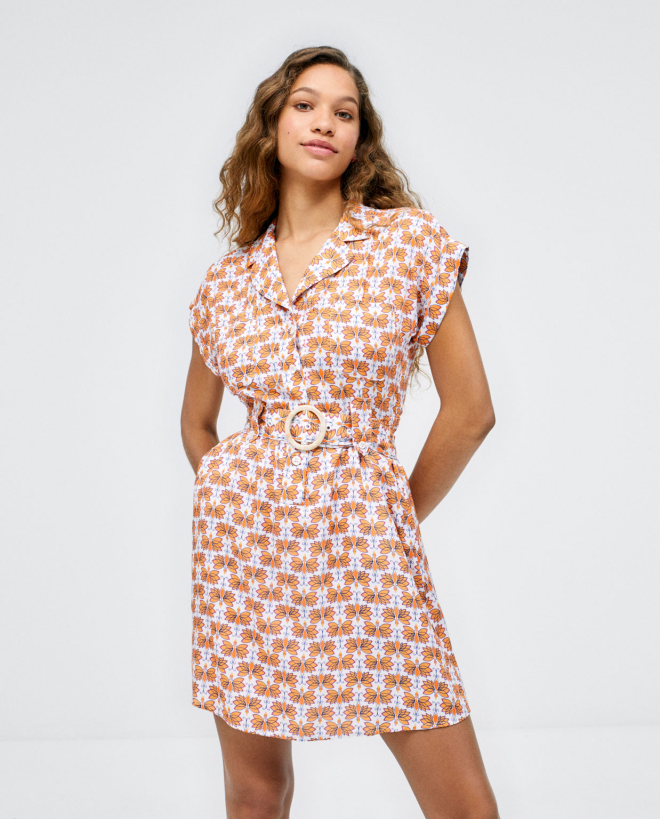 Robe chemise courte avec...