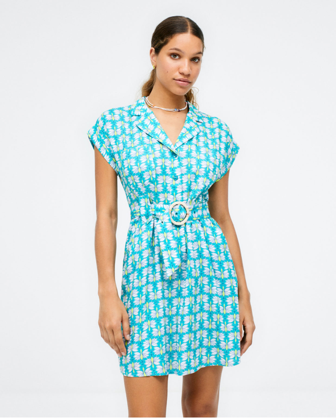 Robe chemise courte avec...