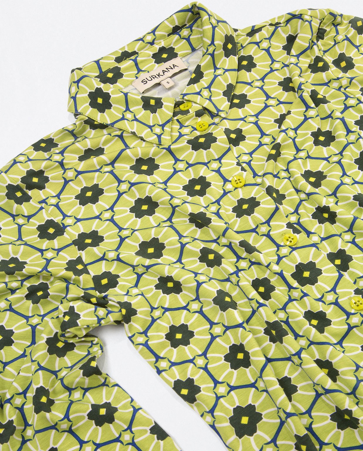 Chemise à manches longues. Elastique. Imprimé  Vert