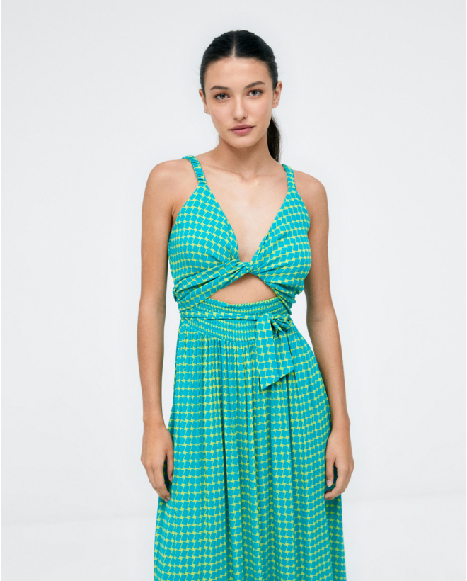 Robe longue avec bretelles...