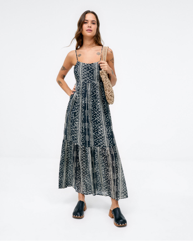 Longue robe bustier à...