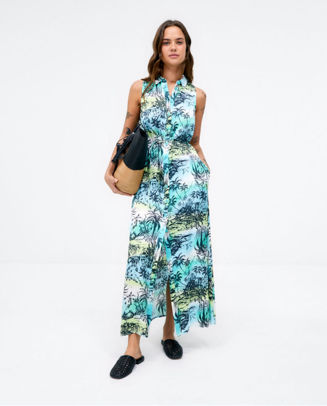 Robe chemise longue sans...