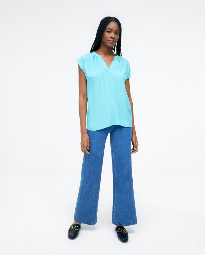 Blouse à manches courtes et...
